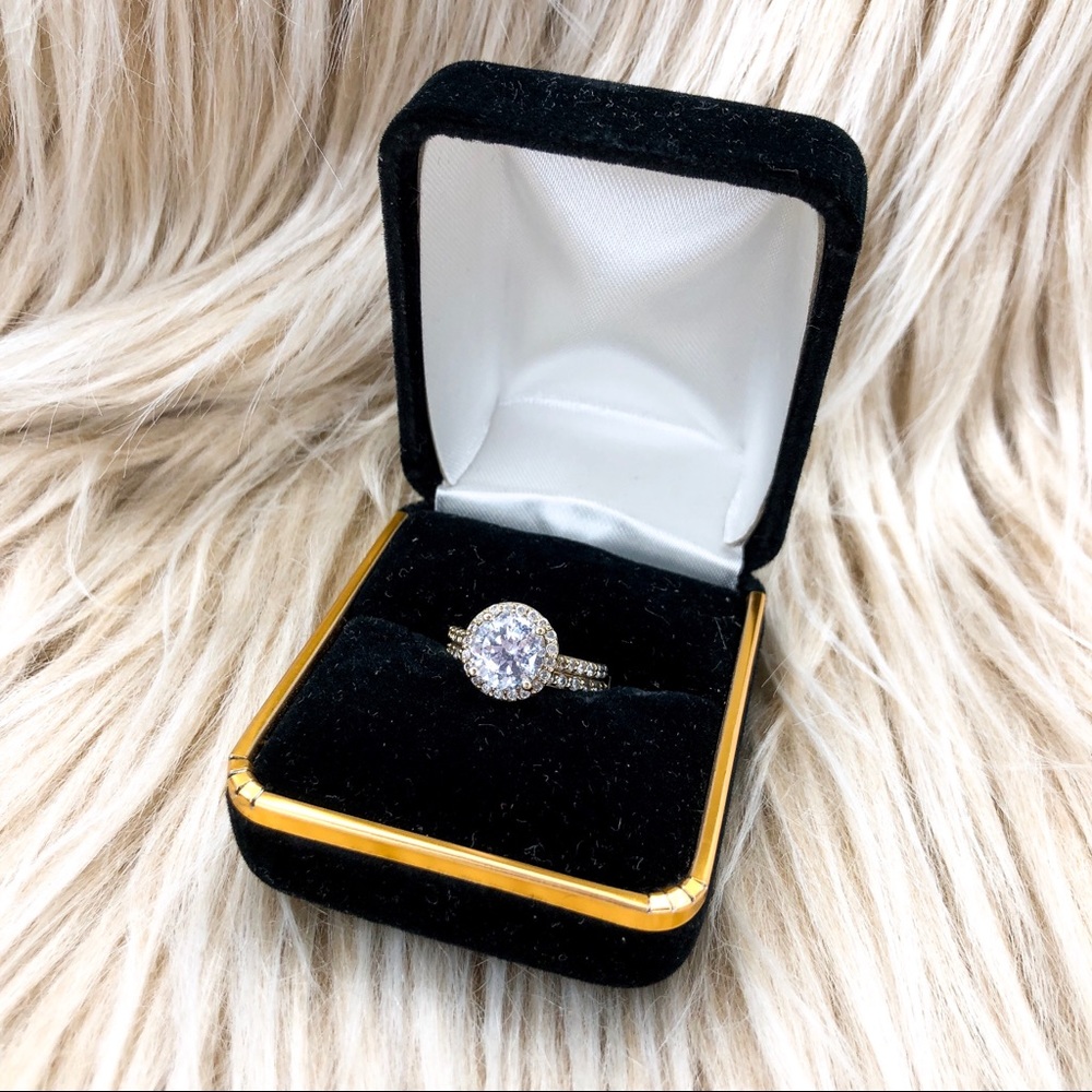14K GOLD CZ BRIDAL/ENGAGEMENT RING SET